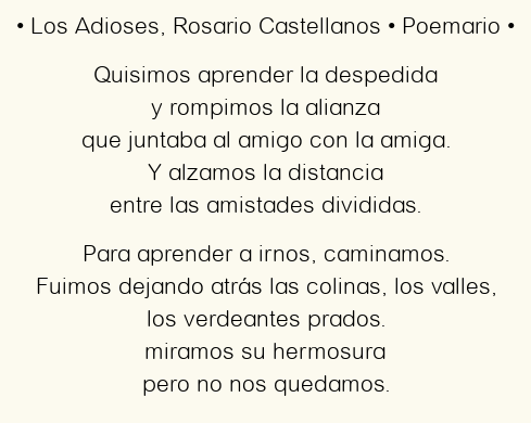Los Adioses, por Rosario Castellanos