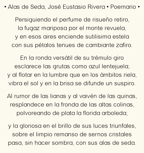 Alas de Seda, por José Eustasio Rivera