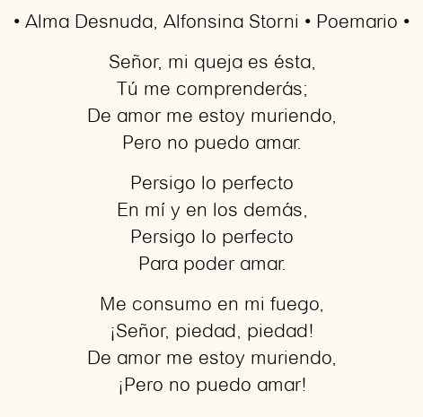 Imagen con el poema Alma Desnuda, por Alfonsina Storni
