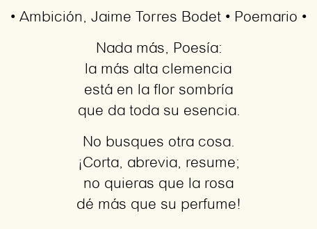Imagen con el poema Ambición, por Jaime Torres Bodet