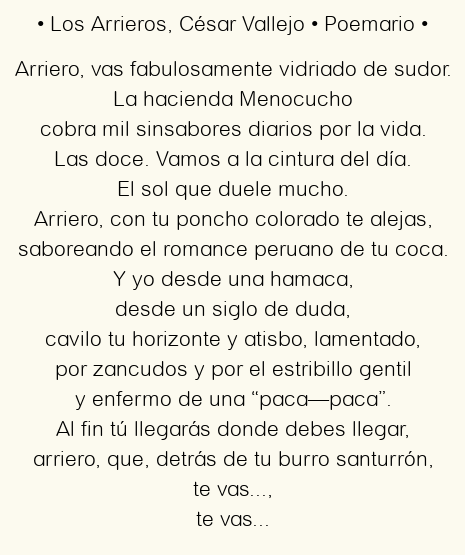 Los Arrieros, por César Vallejo