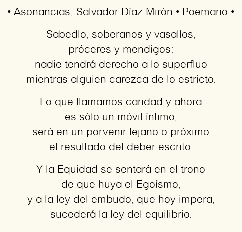 Asonancias, por Salvador Díaz Mirón