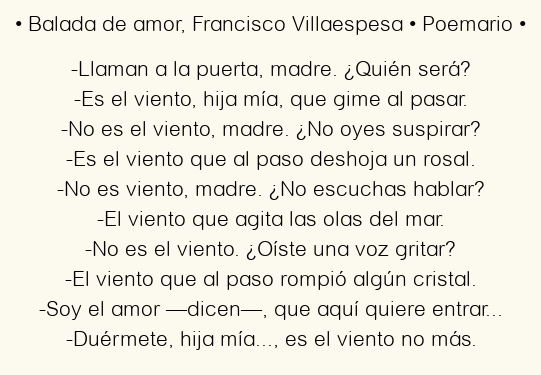 Imagen con el poema Balada de amor, por Francisco Villaespesa