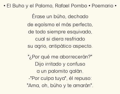 El Buho y el Palomo, por Rafael Pombo