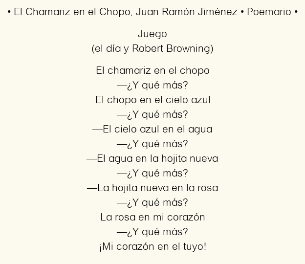 Imagen con el poema El Chamariz en el Chopo, por Juan Ramón Jiménez