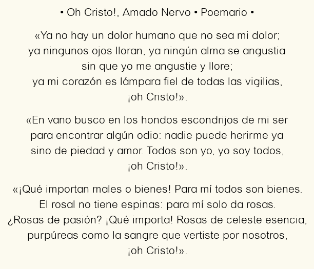 Imagen con el poema ¡Oh Cristo!, por Amado Nervo