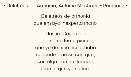 Deletreos de Armonía, por Antonio Machado