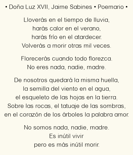 Imagen con el poema Doña Luz XVII, por Jaime Sabines