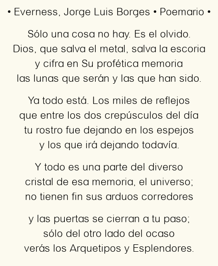 Imagen con el poema Everness, por Jorge Luis Borges