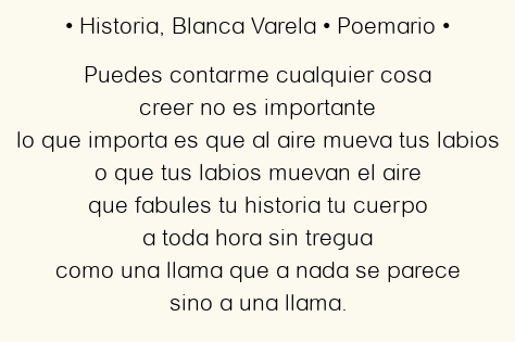 Historia, por Blanca Varela
