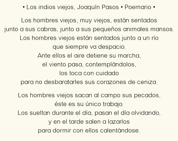 Imagen con el poema Los indios viejos, por Joaquín Pasos