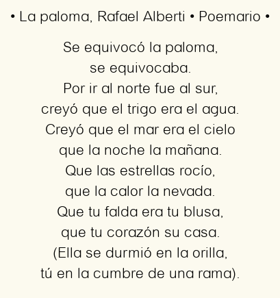 La paloma, por Rafael Alberti