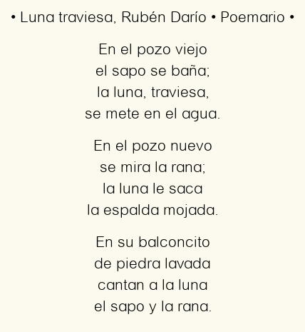 Imagen con el poema Luna traviesa, por Dora Alonso