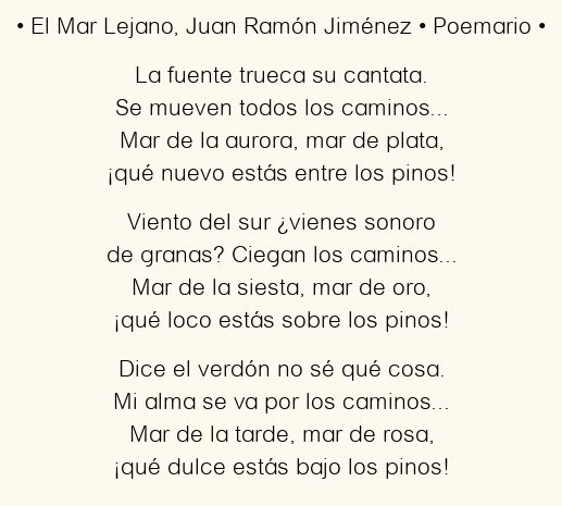 El Mar Lejano, por Juan Ramón Jiménez