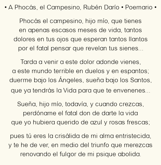 A Phocás, el Campesino, por Rubén Darío