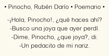 Imagen con el poema Pinocho, por Dora Alonso