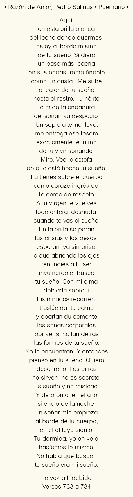 Razón de Amor, por Pedro Salinas