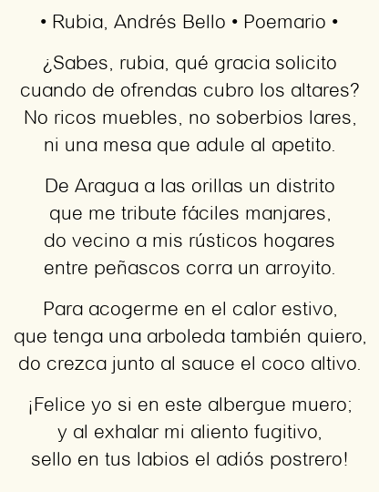 Rubia, por Andrés Bello