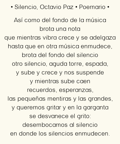 Silencio, por Octavio Paz