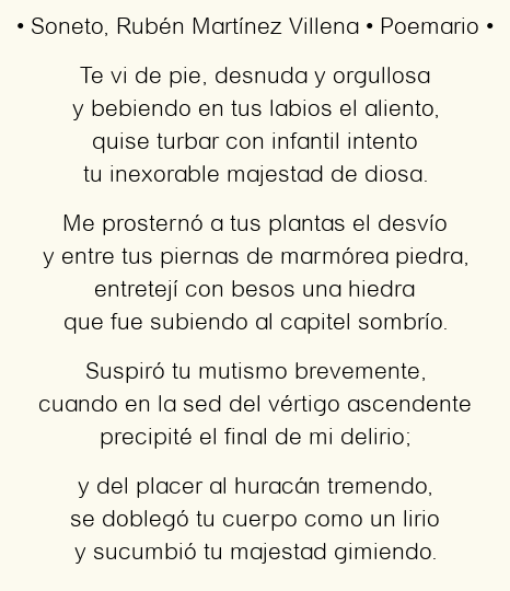 Imagen con el poema Soneto, por Rubén Martínez Villena